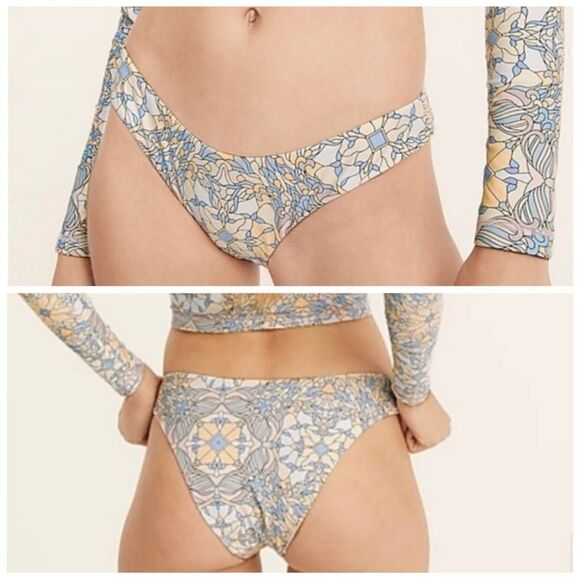 J. CREW RE-IMAGINED Curved Waist Bikini Bottom in Kaleidoscope Print - Picture 1 of 5